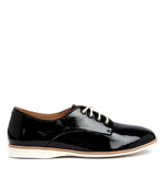 DERBY UNLINED - BLACK PATENT CRINKLE